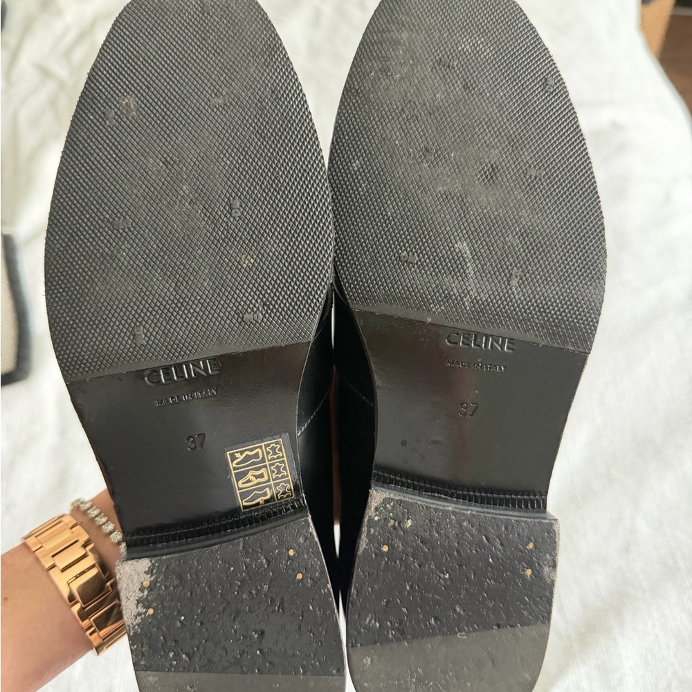 CELINE MALAQUAIS TRIOMPHE LOAFER IN POLISHED BULLSKIN black size 37 next to new - Picture 7 of 7